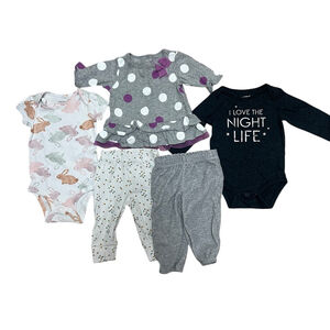 Baby Girl Clothes Lot 6 Months Carter’s Jumping Beans Tops Onesies Pants Bundle